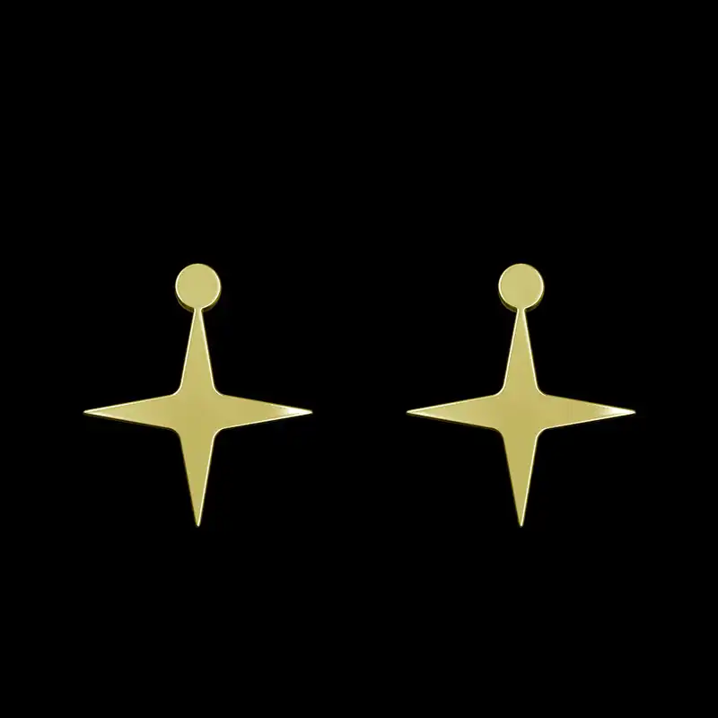 گوشواره طلا 18 عیار زنانه مدوپد مدل ستاره کد GA1-15397