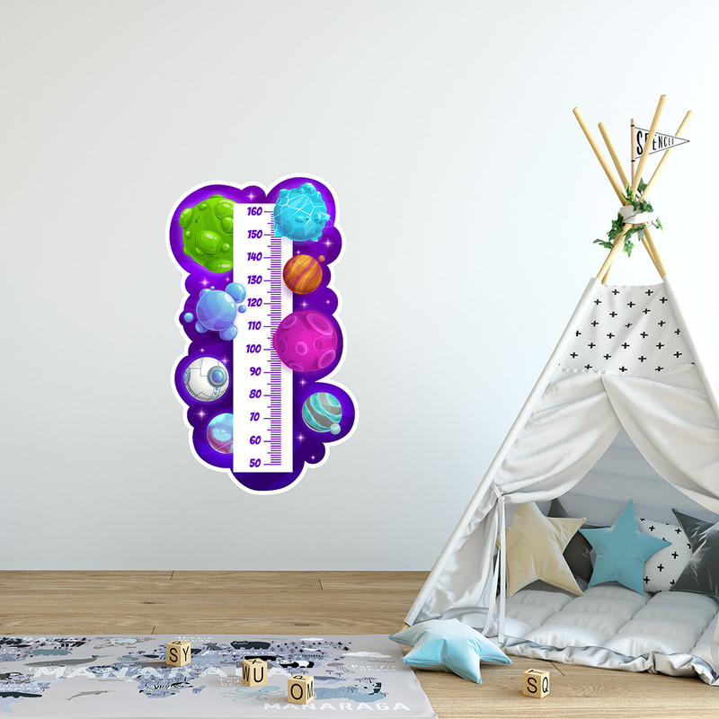 استیکر اندازه گیری کودک طرح سیاره های ناشناخته
