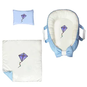 سرویس خواب سه تکه نوزاد ناریکو مدل گارد محافظ دار طرح بادبادک کد 0447
