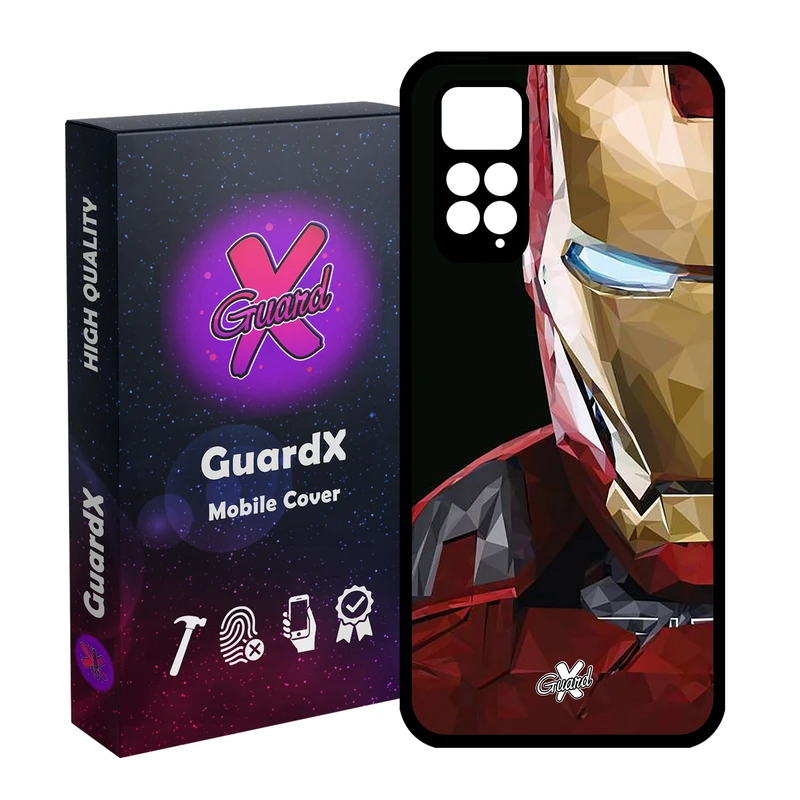 کاور گارد ایکس طرح Iron Man مدل Glass10048 مناسب برای گوشی موبایل شیائومی Redmi Note 11S/ Note 11 4G