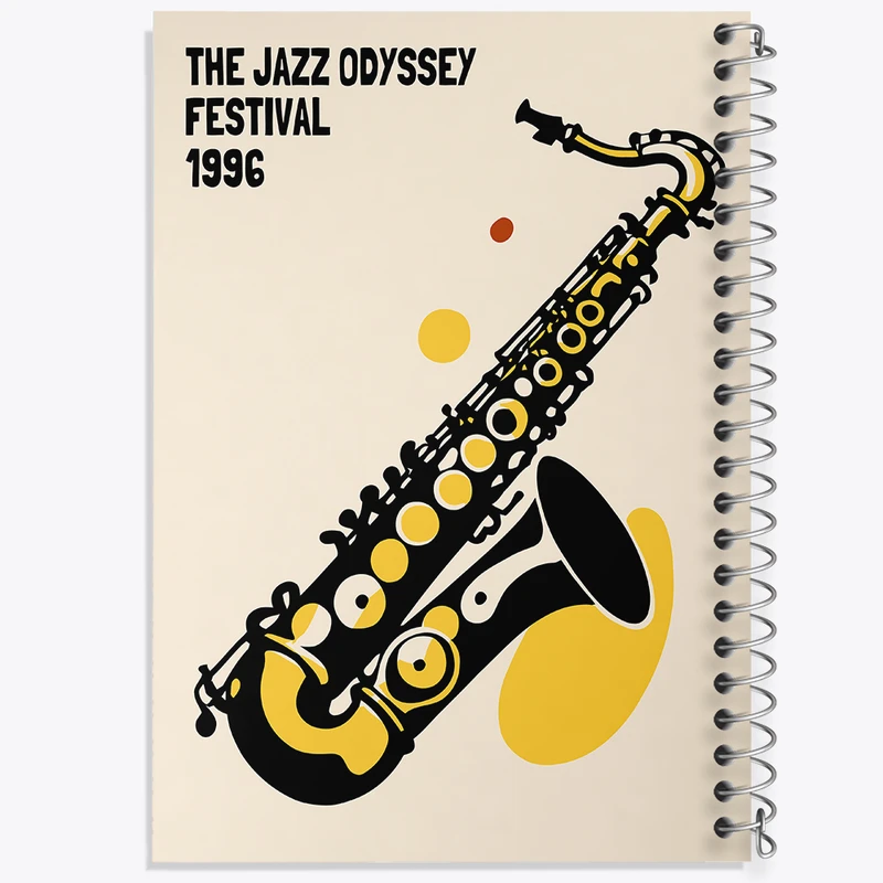 دفتر ژورنال نویسی 50 برگ خندالو مدل نقطه ای طرح ساکسوفون کد F7443