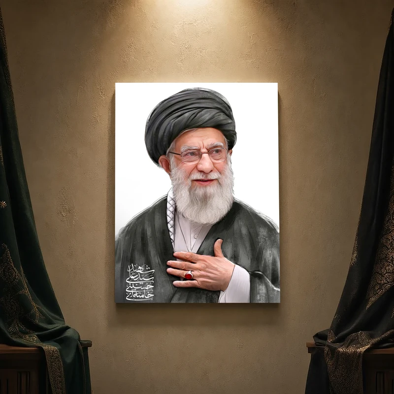 تابلو شاسی مدل مذهبی طرح رهبر شهید امام خامنه‌ای کد 27SM