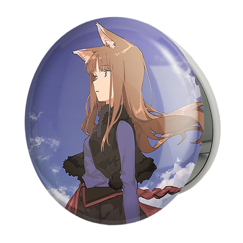 آینه جیبی خندالو طرح هولو انیمه ادویه و گرگ مدل تاشو کد 36121