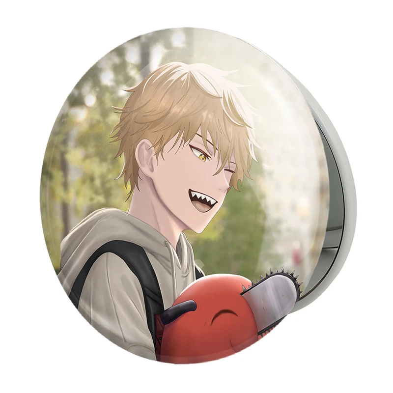 آینه جیبی خندالو طرح دنجی انیمه مرد اره ای Chainsaw Man مدل تاشو کد 22305 