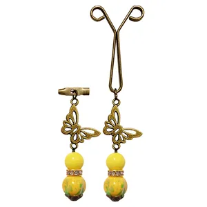 ست گل سینه و گیره روسری مدل پروانه کد PM ST 35