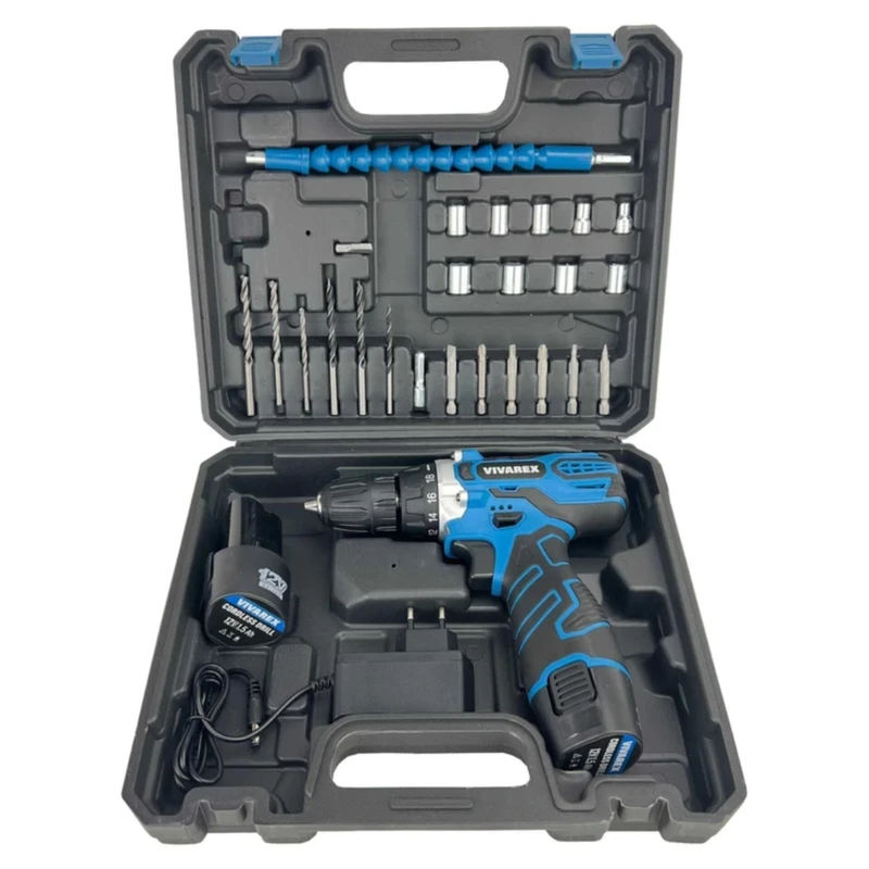 پیچگوشتی شارژی ویوارکس 12ولت مدل VR12V-2A بسته 28 عددی