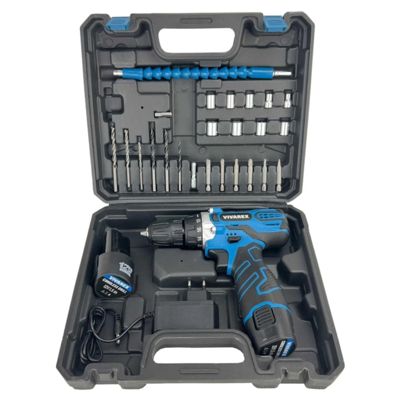 پیچگوشتی شارژی ویوارکس 12ولت مدل VR12V-2A بسته 28 عددی