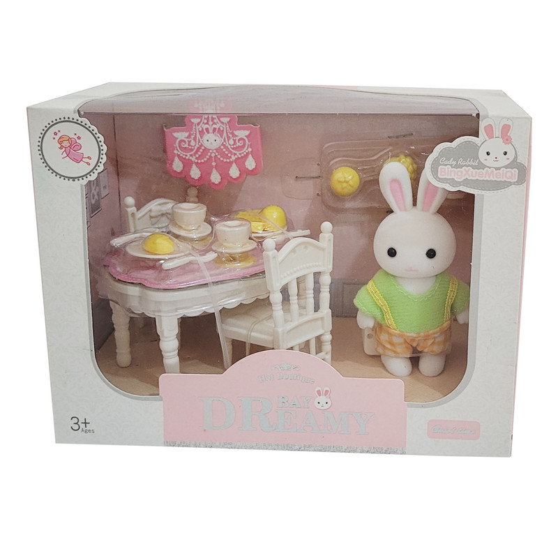 اسباب بازی طرح لوازم خانه مدل خرگوش و میز غذا خوری کد 6