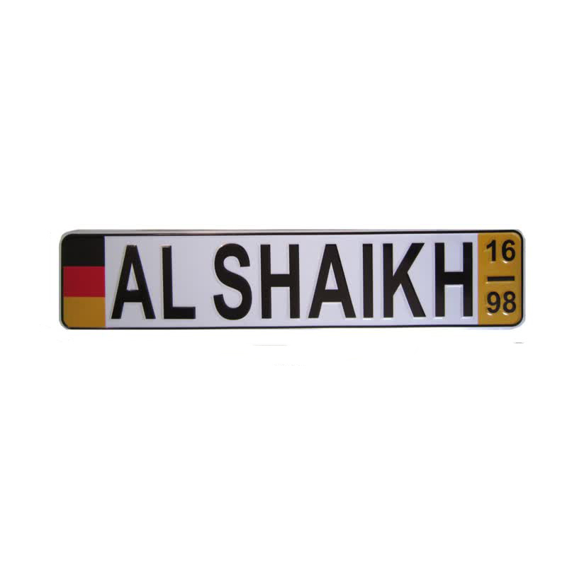 پلاک خودرو طرح ALSHAIKH کد WHIT114