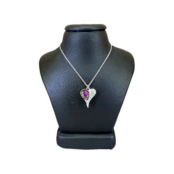 گردنبند نقره زنانه سواروسکی مدل قلب جواهر خاص کد 3008