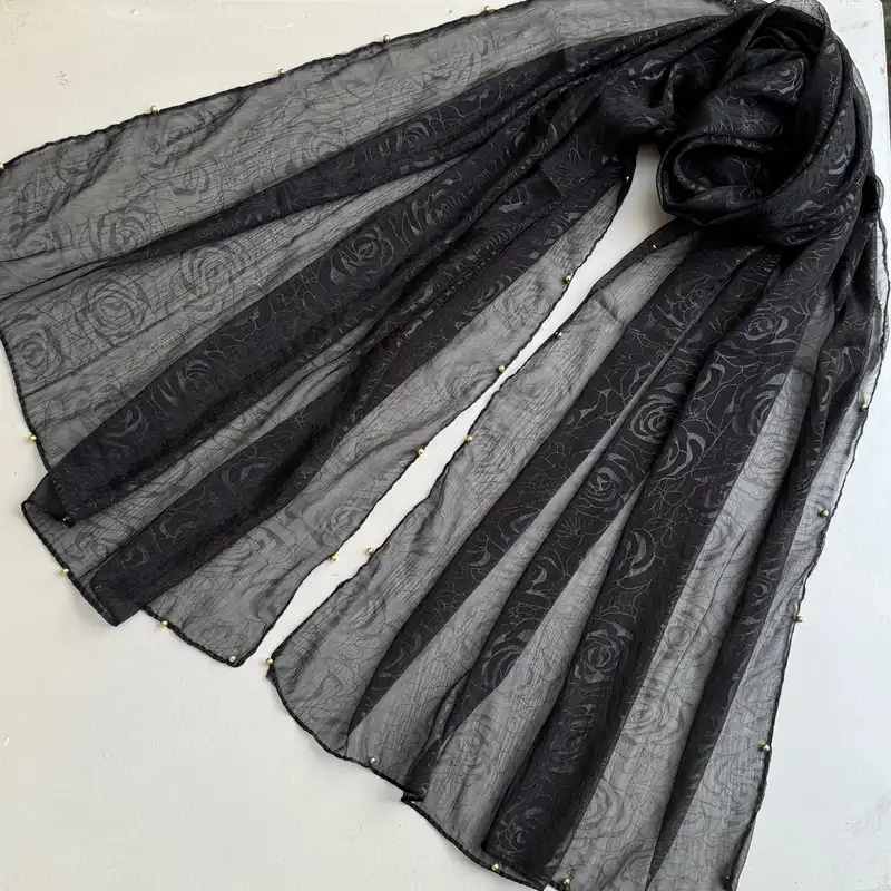 شال زنانه مدل حریر شیشه ای زمینه هایلایت