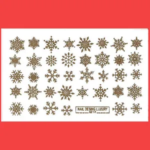 استیکر طراحی ناخن طرح ستاره و دانه برف مدل M18T