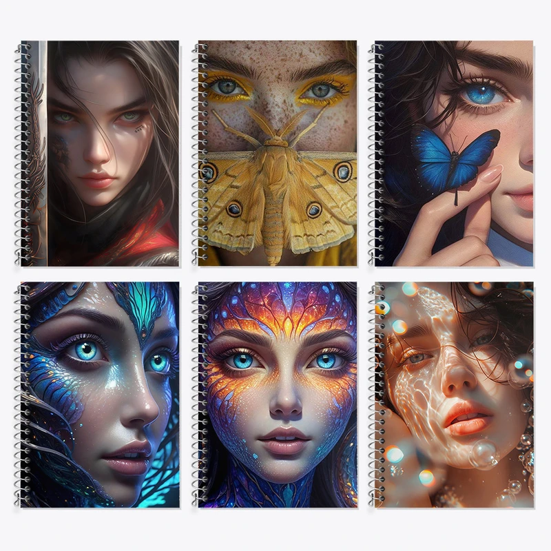 دفتر زبان 50 برگ خندالو مدل دو خط طرح دخترانه کد 15 مجموعه 6 عددی