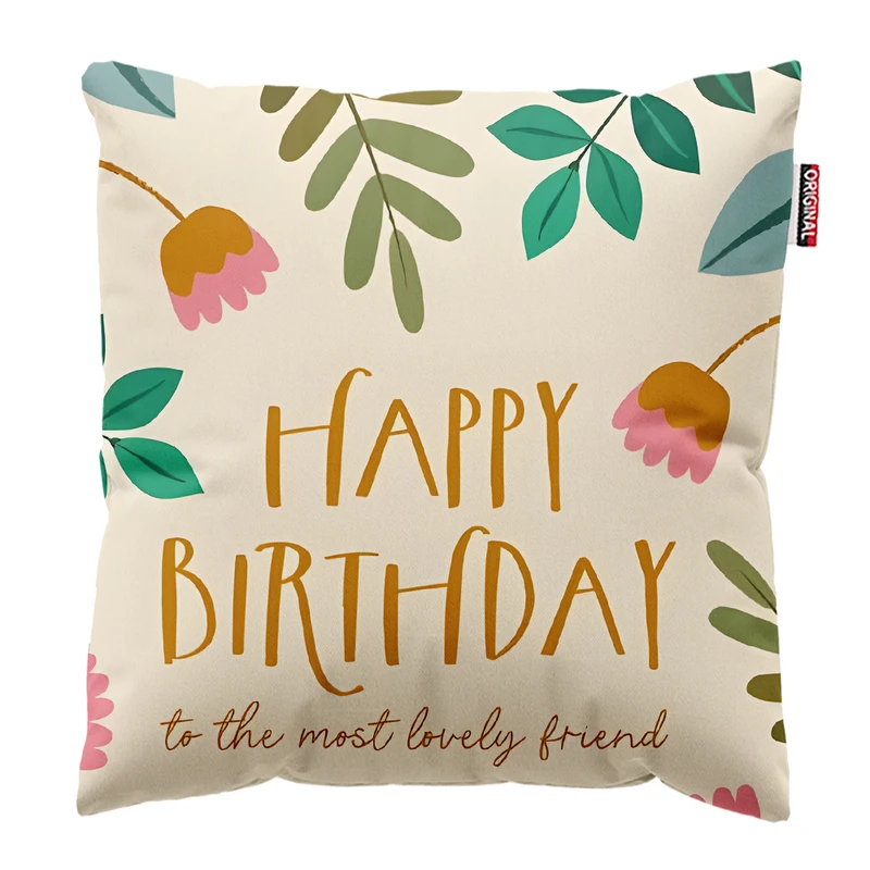 کوسن پاد آفرین مدل تولدت مبارک کد PK403645 سایز 40*40 سانتی متر