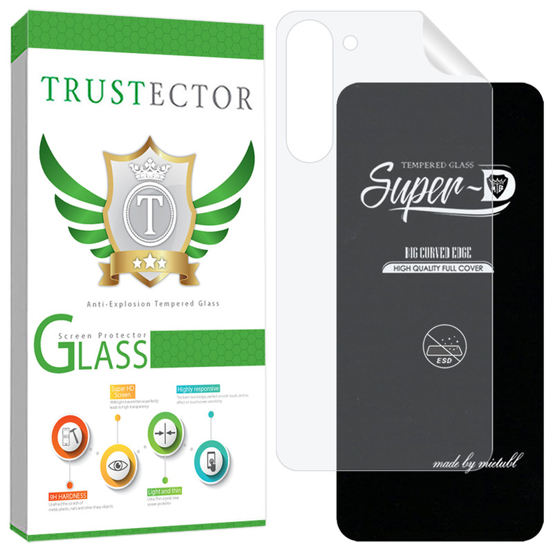 محافظ صفحه نمایش تراستکتور مدل SUNT مناسب برای گوشی موبایل سامسونگ Galaxy S23 Plus 5G به همراه محافظ پشت گوشی