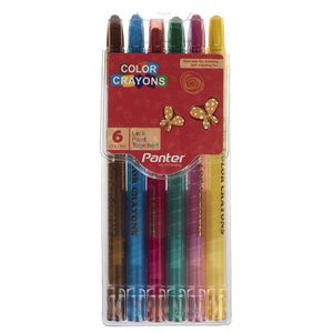 نقد و بررسی مداد شمعی 6 رنگ پنتر کد 114820 توسط خریداران