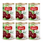 کمپوت آلبالو شهدین - 370 گرم بسته 6 عددی