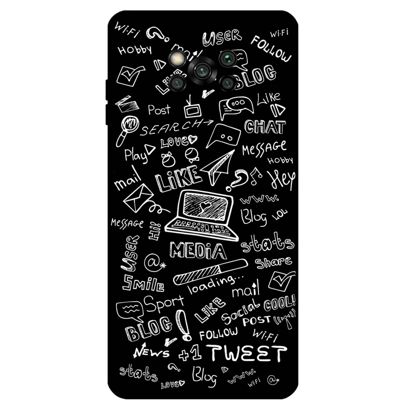 کاور مگافون طرح رسانه های اجتماعی مدل 1898 مناسب برای گوشی موبایل شیائومی Poco X3 / X3 NFC / X3 Pro