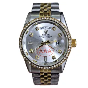 ساعت مچی عقربه‌ای مردانه رولکس مدل دی دیت نگینی کد s2