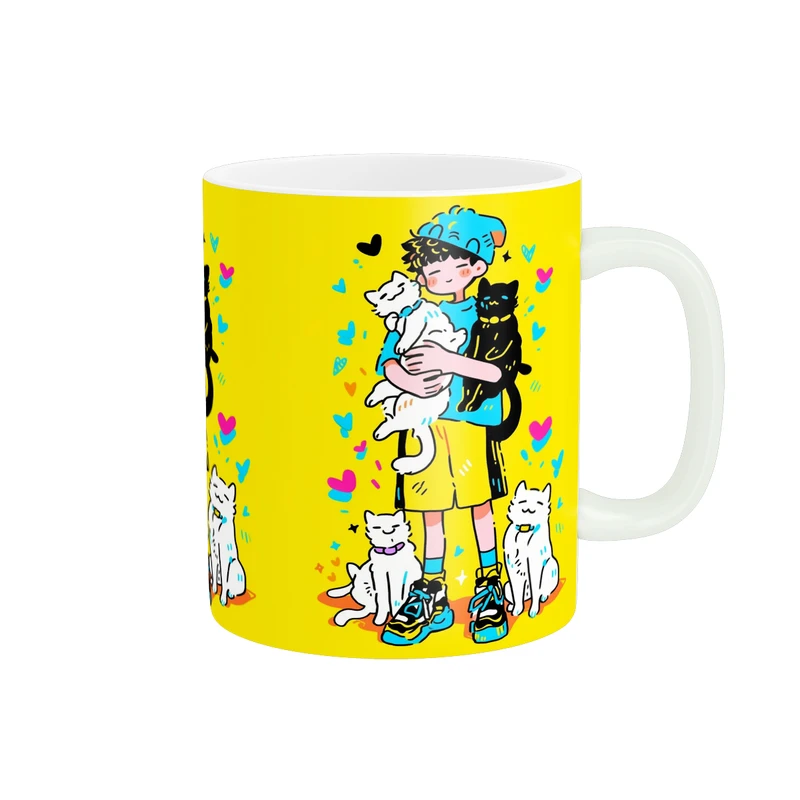 ماگ پاد آفرین مدل پسرانه طرح گربه کد PM5265