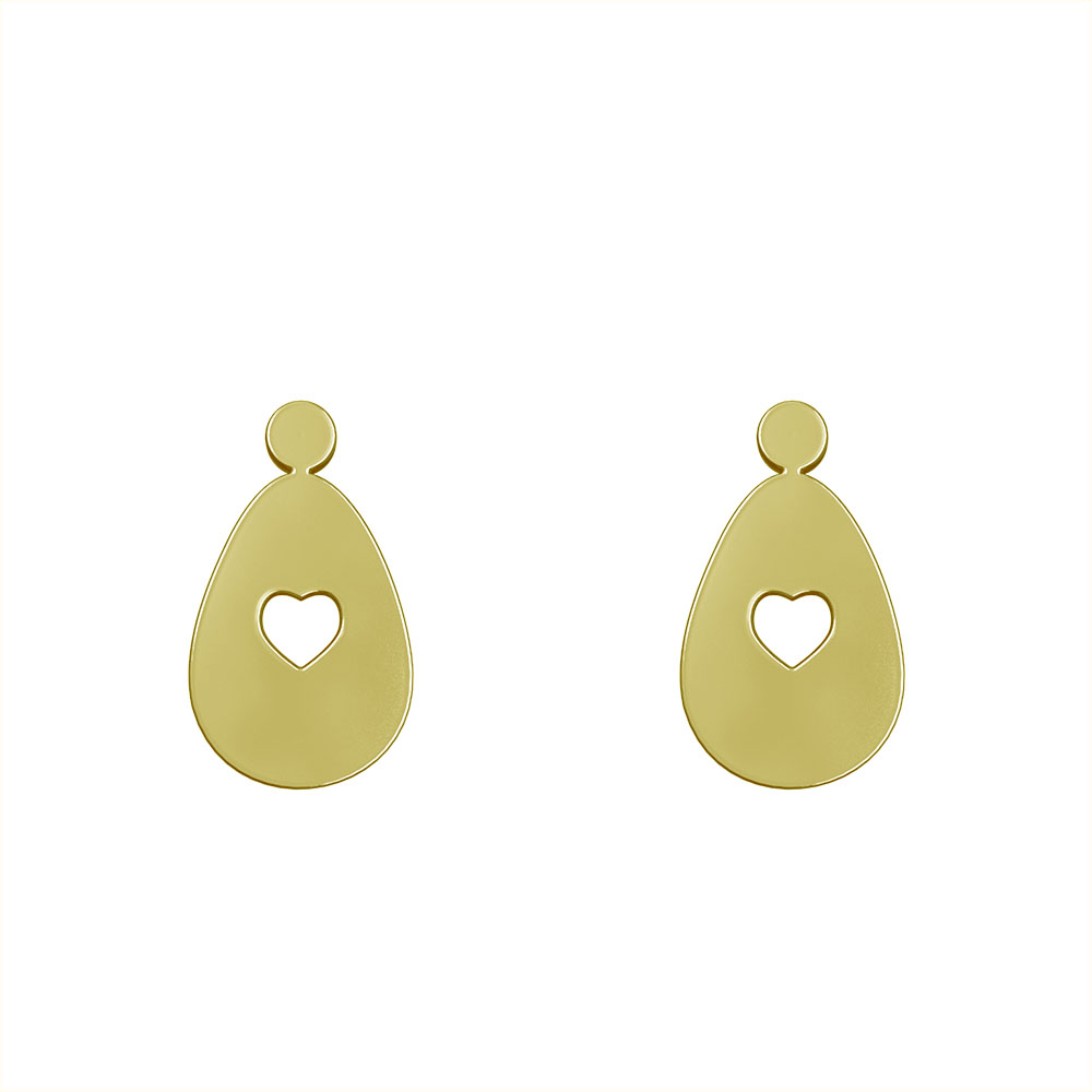 گوشواره طلا 18 عیار زنانه مدوپد مدل قلب کد GA1-10489