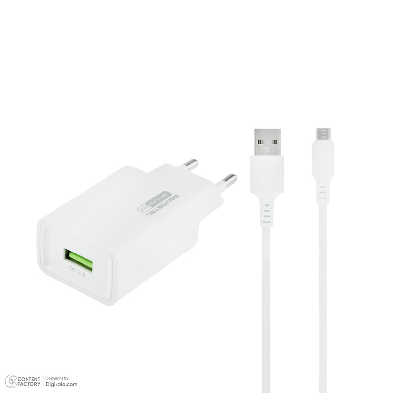شارژر دیواری 20 وات سوموس تل مدل SMS-ER20 به همراه کابل microUSB