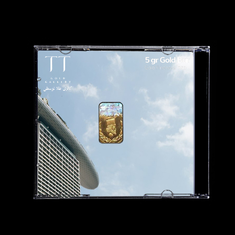 شمش طلا 18 عیار گالری طلا توسطی مدل 456BC7