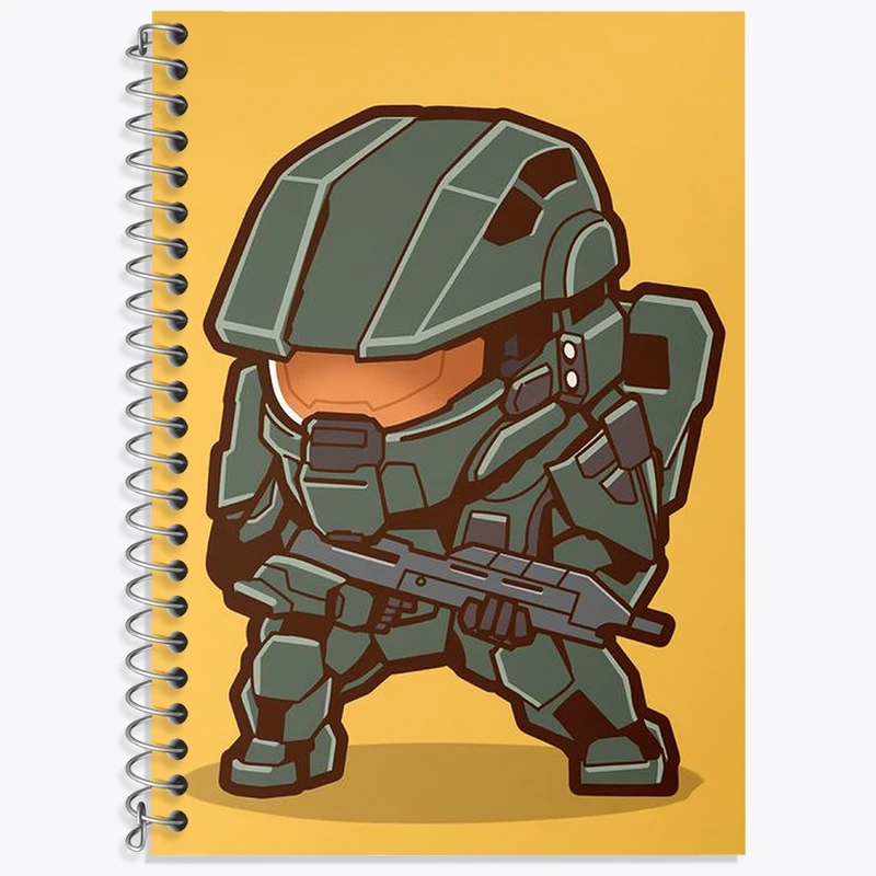 دفتر زبان 50 برگ خندالو مدل دو خط طرح بازی هیلو (Halo) کد 31481