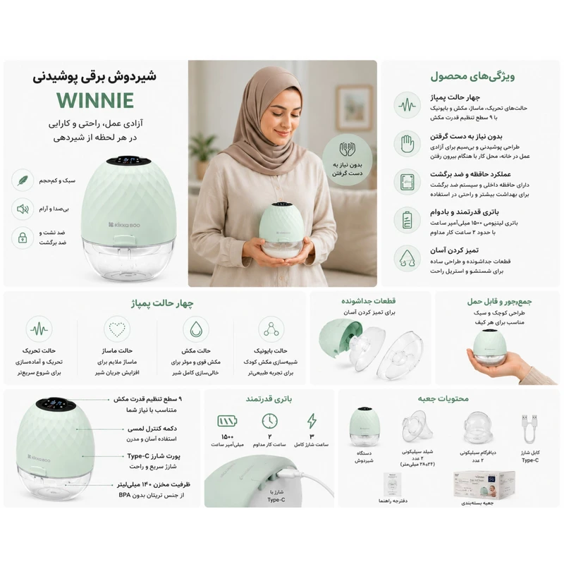 عکس شماره 5 : شیردوش برقی کیکابو مدل winnie