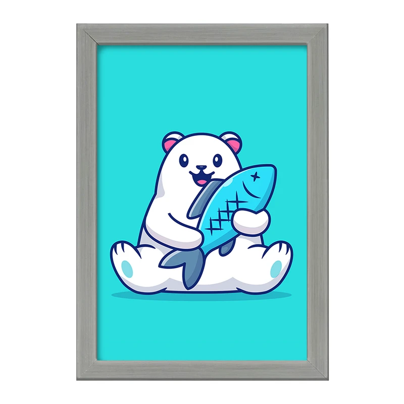 تابلو خندالو طرح حیوانات بامزه خرس قطبی کد 29734
