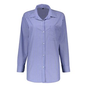 شومیز آستین بلند یقه دکمه دار زنانه مدل راه راه