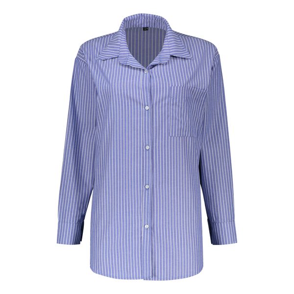 شومیز آستین بلند یقه دکمه دار زنانه مدل راه راه