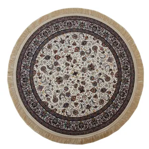 فرش ماشینی فرش مارکت تریتا مدل گرد افشان یادگار کد fm1200 22 زمینه کرم