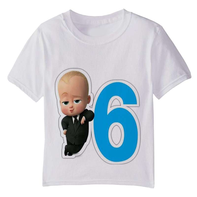 تی شرت آستین کوتاه بچگانه مدل تولدی شش سالگی بچه رئیس 028