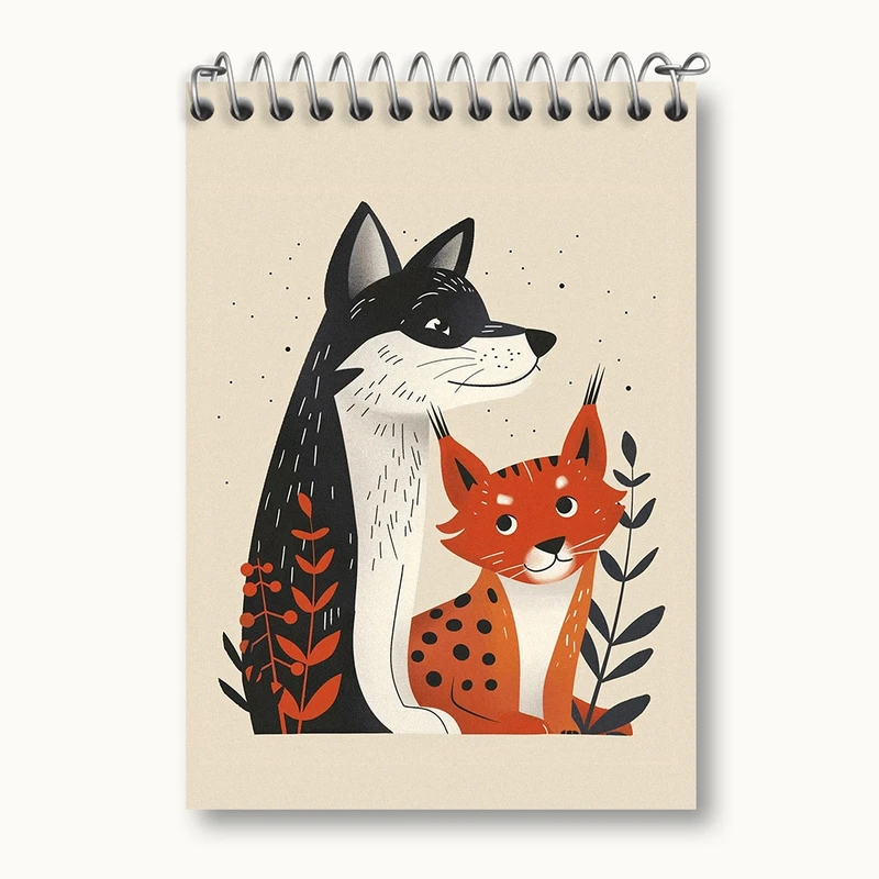 دفتر یادداشت 50 برگ خندالو مدل سگ و گربه وحشی کد N1590