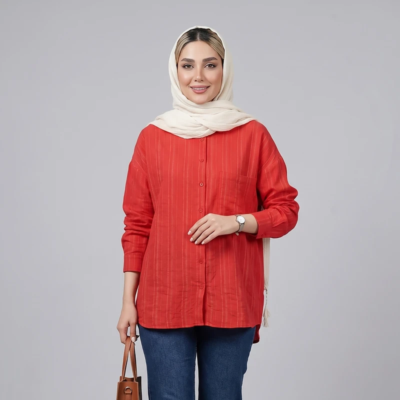 شومیز آستین بلند یقه برگردان زنانه ایکس ساید مدل S674733Z8