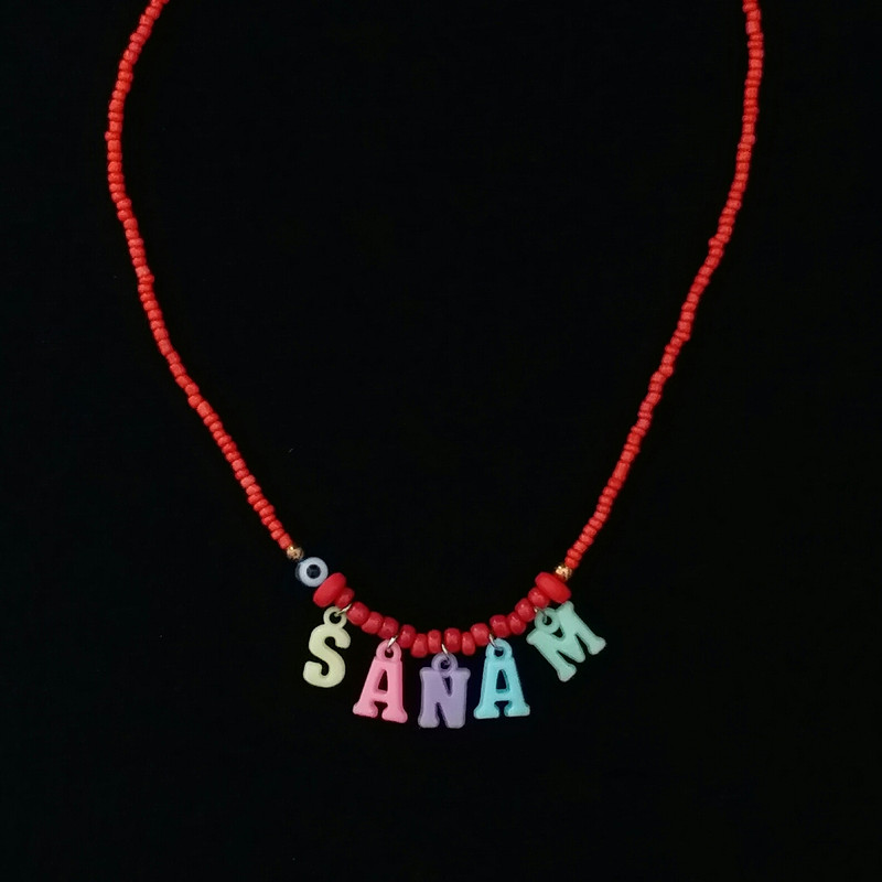 گردنبند دخترانه مدل تابستانی اسم صنم کد G215 گردنبند دخترانه مدل تابستانی اسم صنم کد G215