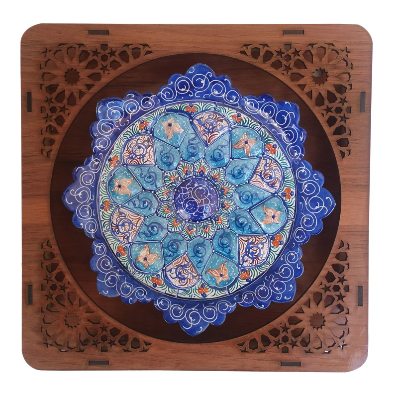 بشقاب میناکاری مسی مدل گل کد 200 16