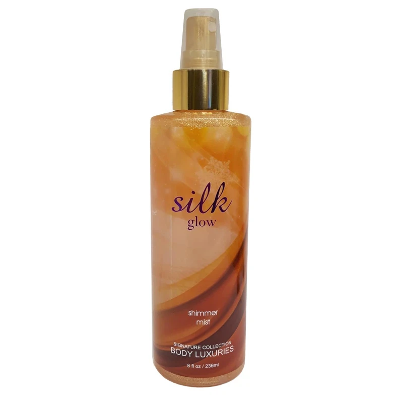 اسپری خوشبو کننده بدن زنانه بادی لاکچری مدل silk glow حجم 236 میلی لیتر