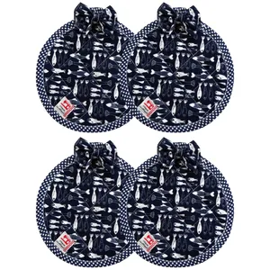 دستگیره منسوجات خسروشاهی برتر مدل گرد طرح ماهی کد DGM213 بسته 4 عددی