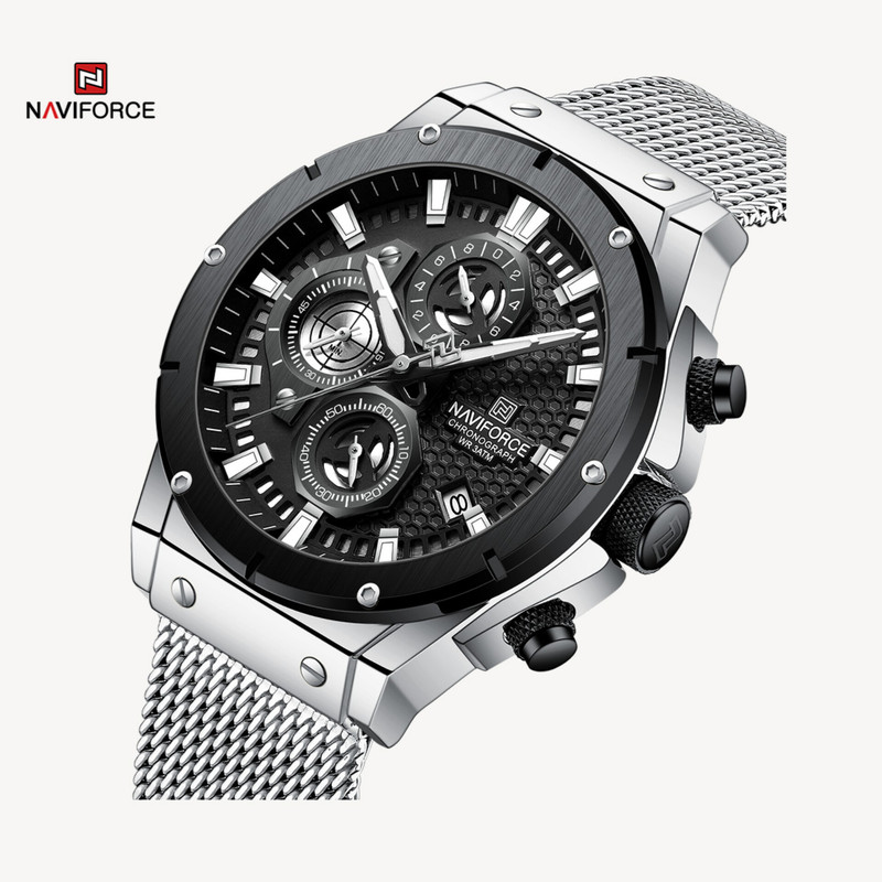 ساعت مچی عقربه‌ای مردانه نیوی فورس مدل NF8027-SB