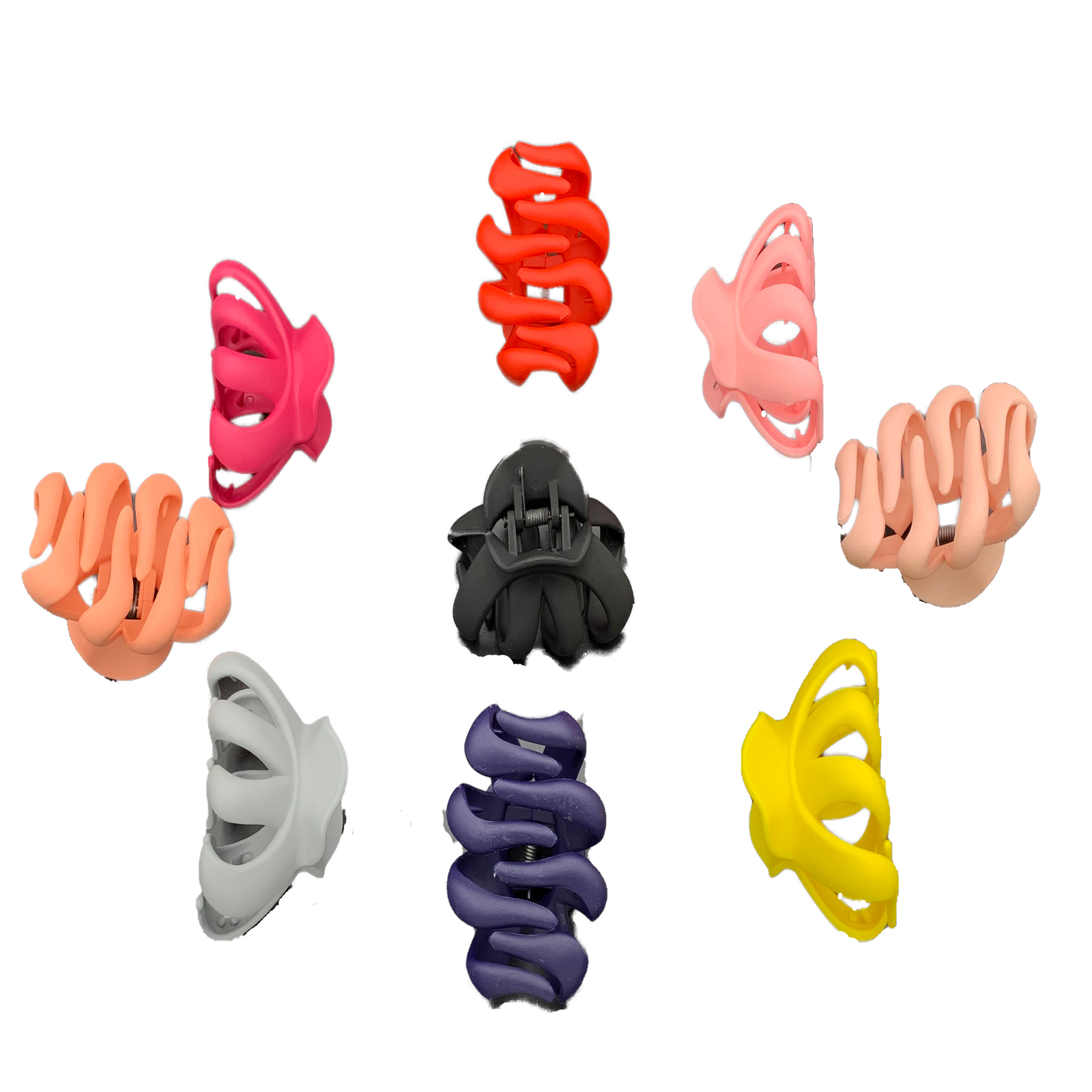 کلیپس مو زنانه مدل گوجه ای 8 مجموعه 12 عددی