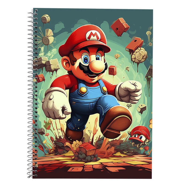 دفتر زبان 50 برگ مدوپد مدل دوخط طرح سوپرماریو super mario کد DF2889