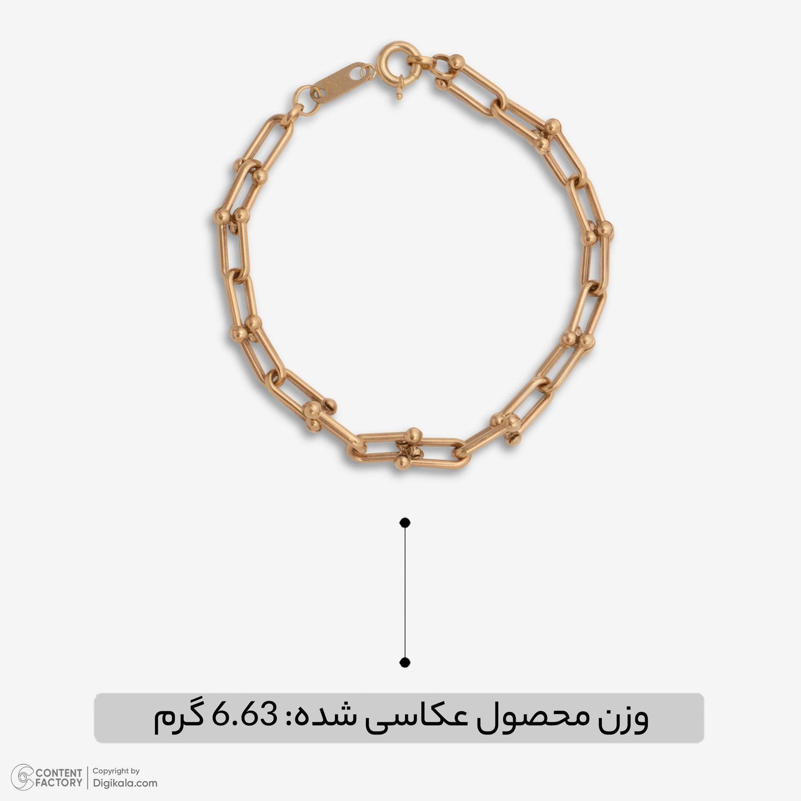 دستبند زنجیری طلا 18 عیار زنانه حافا گلد مدل تیفانی کد br010 -  - 7