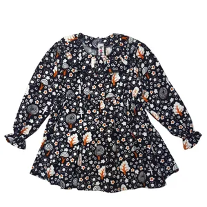 پیراهن دخترانه مدل درخت و گل