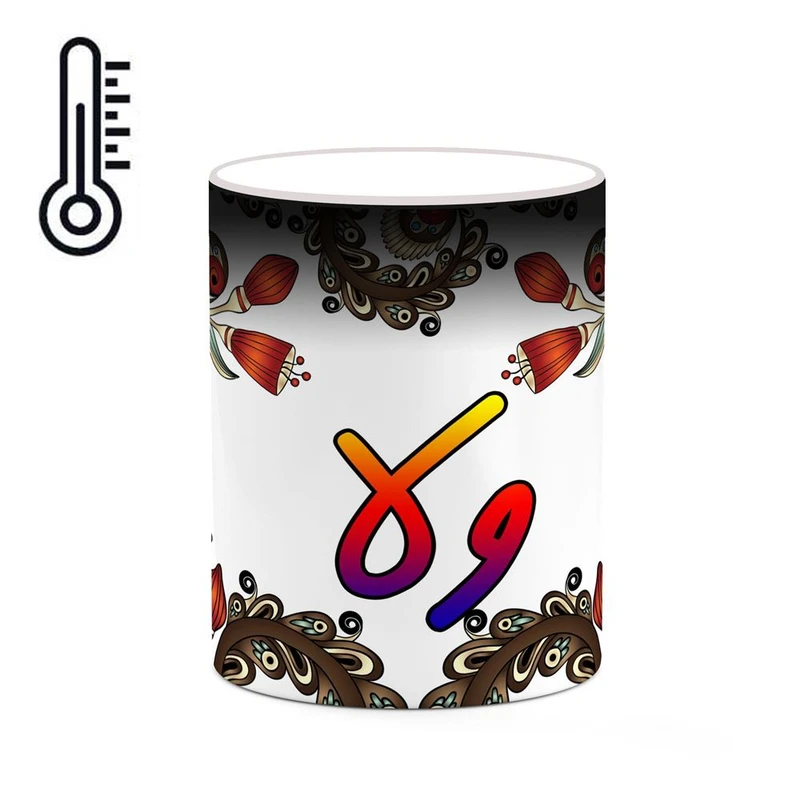 ماگ حرارتی کاکتی مدل اسم ولا طرح سنتی گل و بته کد mgh48408