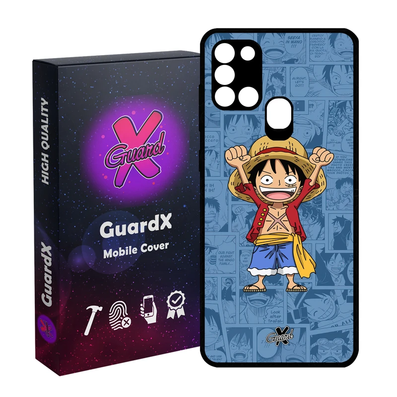 کاور گارد ایکس طرح One Piece Luffy Anime مدل Glass10464 مناسب برای گوشی موبایل سامسونگ Galaxy A21s