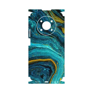 MAHOOT Turquoise marblewith golden streaks-FullSkin Cover Sticker for Honor X9 5G