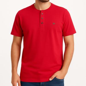 تی‌شرت آستین کوتاه مردانه مدل سه دکمه