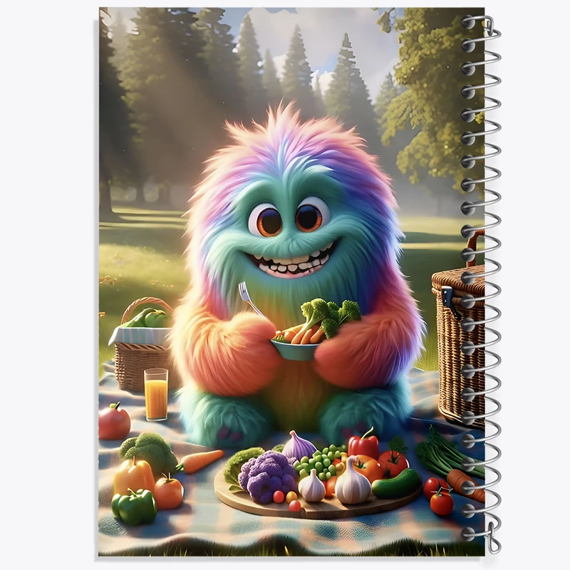 دفتر مشق 100 برگ خندالو طرح هیولای کیوت کد F6284